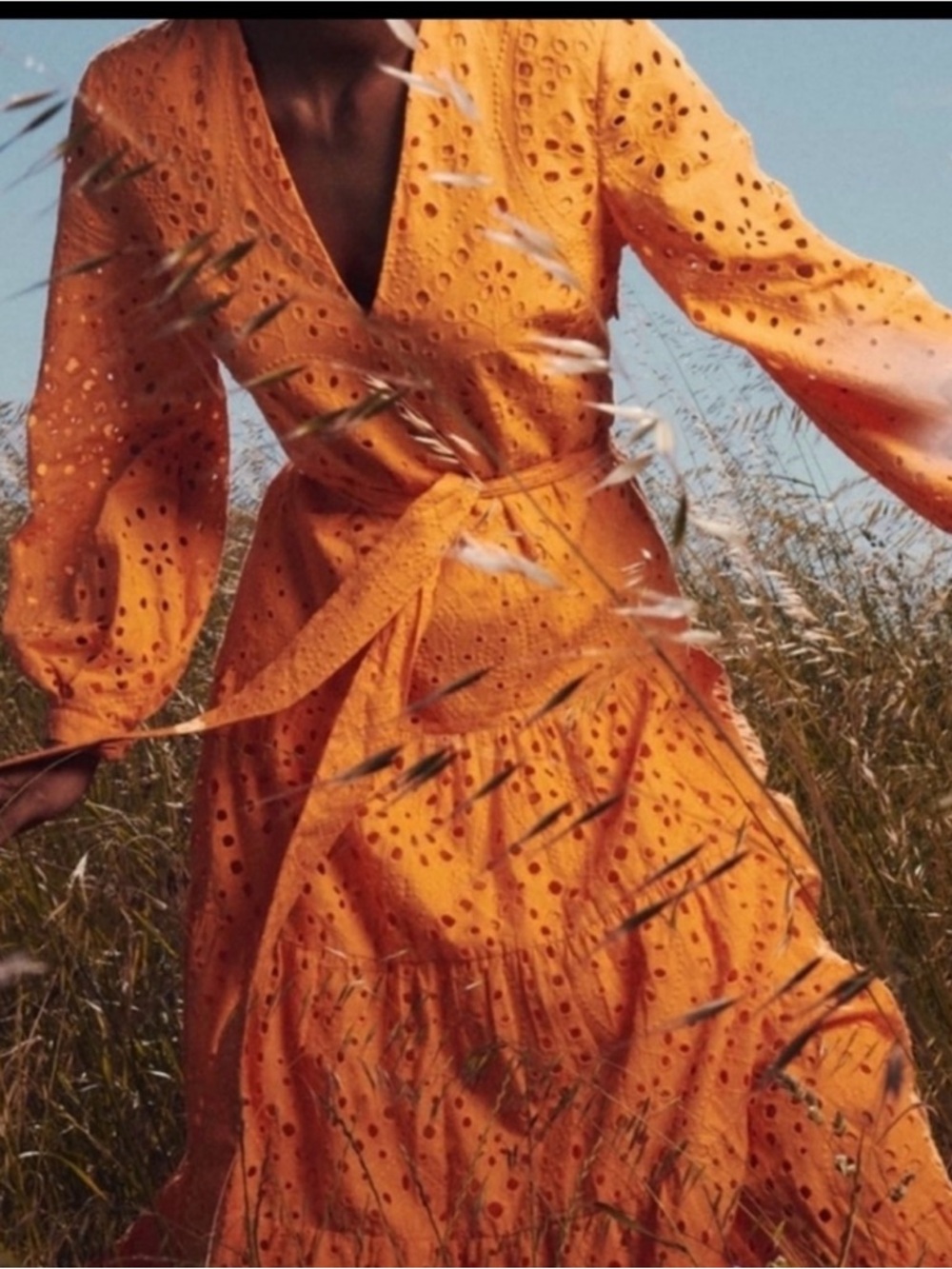 Orange Eyelet Maxi Dress